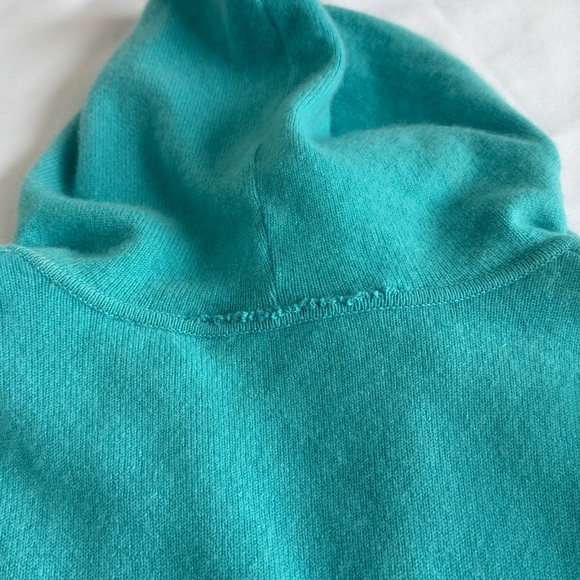Vince Turquoise Cashmere Zip-Up Hoodie Cardigan - Picture 4 of 5
